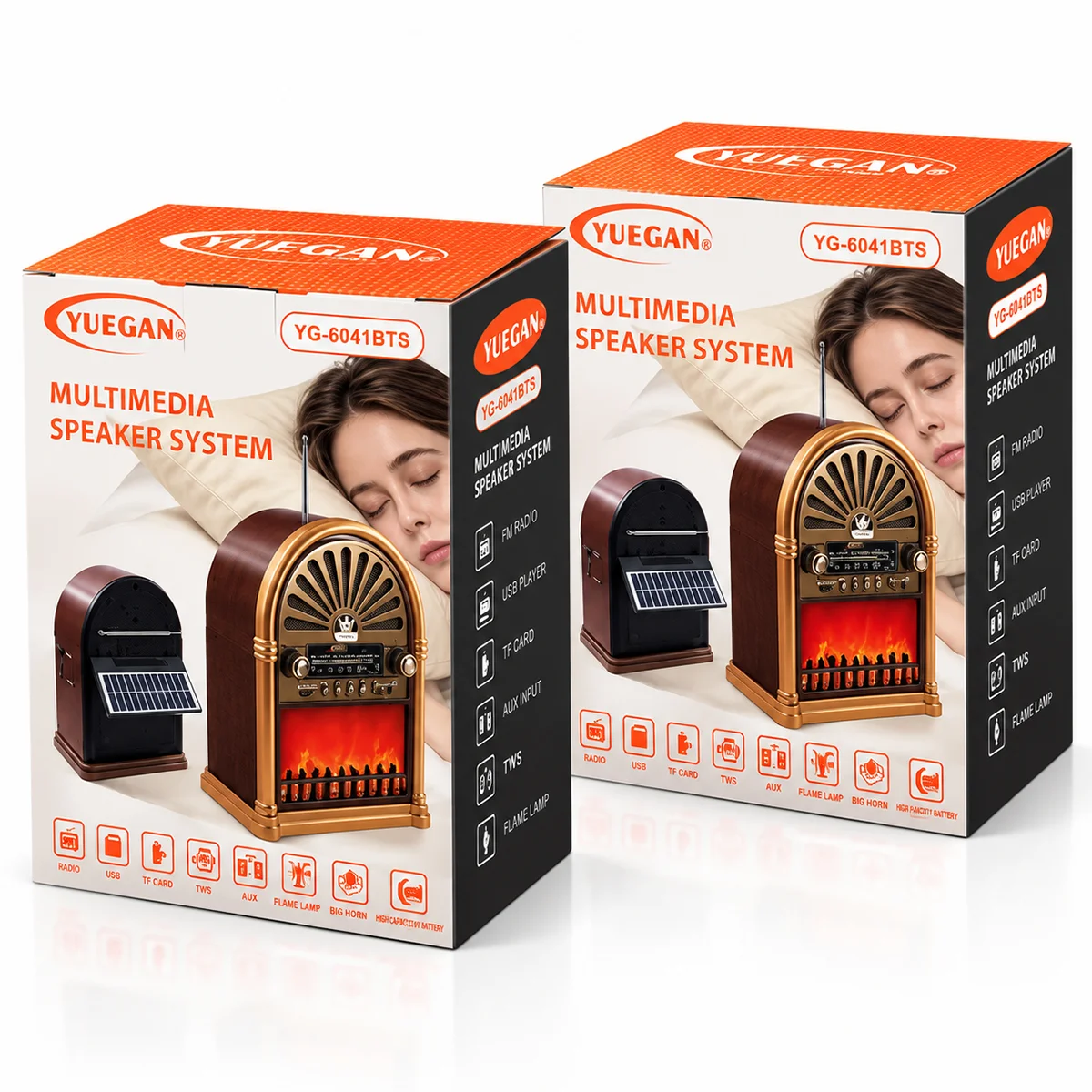 Solar Şarjlı Retro Bluetooth Radyo Hoparlör - AM/FM/SW, USB/Type-C görsel 3