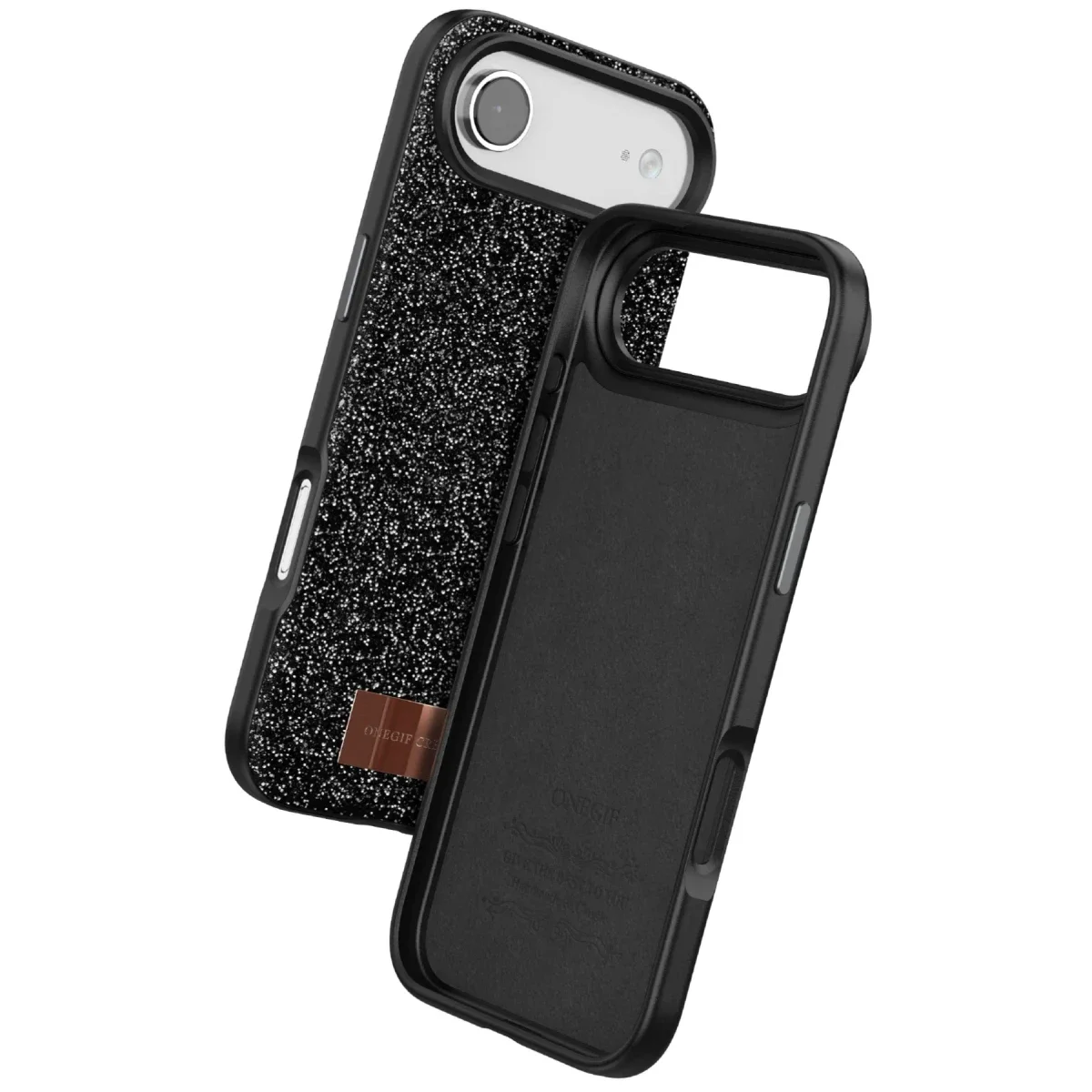 Onegif Apple iPhone 17 Air Bright Simli Kapak - Siyah görsel 3