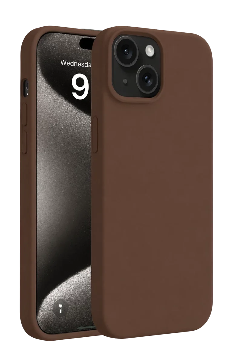 Apple iPhone 15 Kılıf First Silikon - Kahverengi