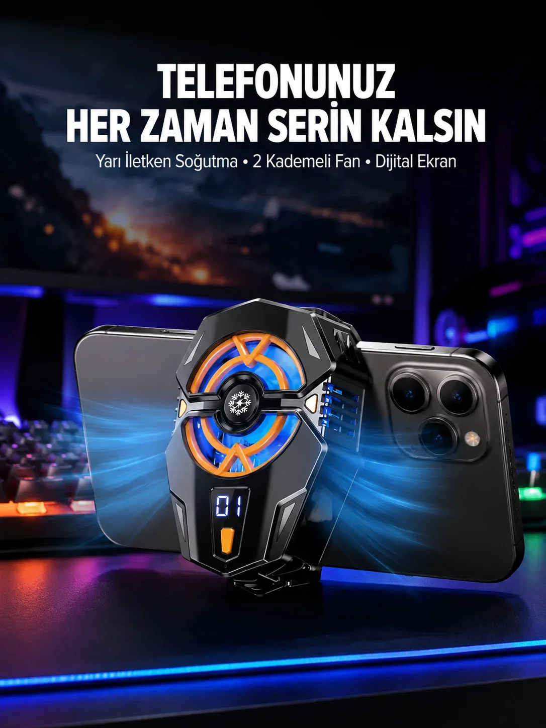 Yarı İletken Cep Telefonu Radyatörü 2 Hız Kademeli Dijital Ekranlı