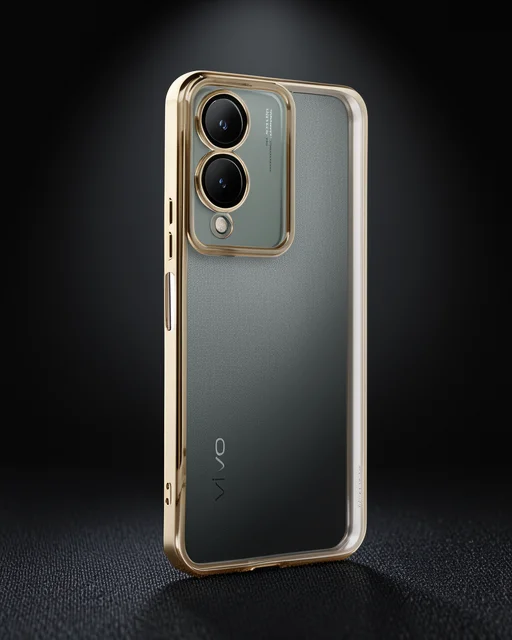 Vivo Y17s Kılıf Razer Lensli Silikon - Gold