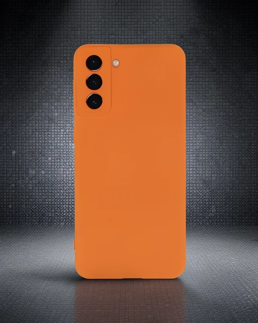 Samsung Galaxy S21 Plus Kılıf Nano İçi Kadife Silikon - Turuncu