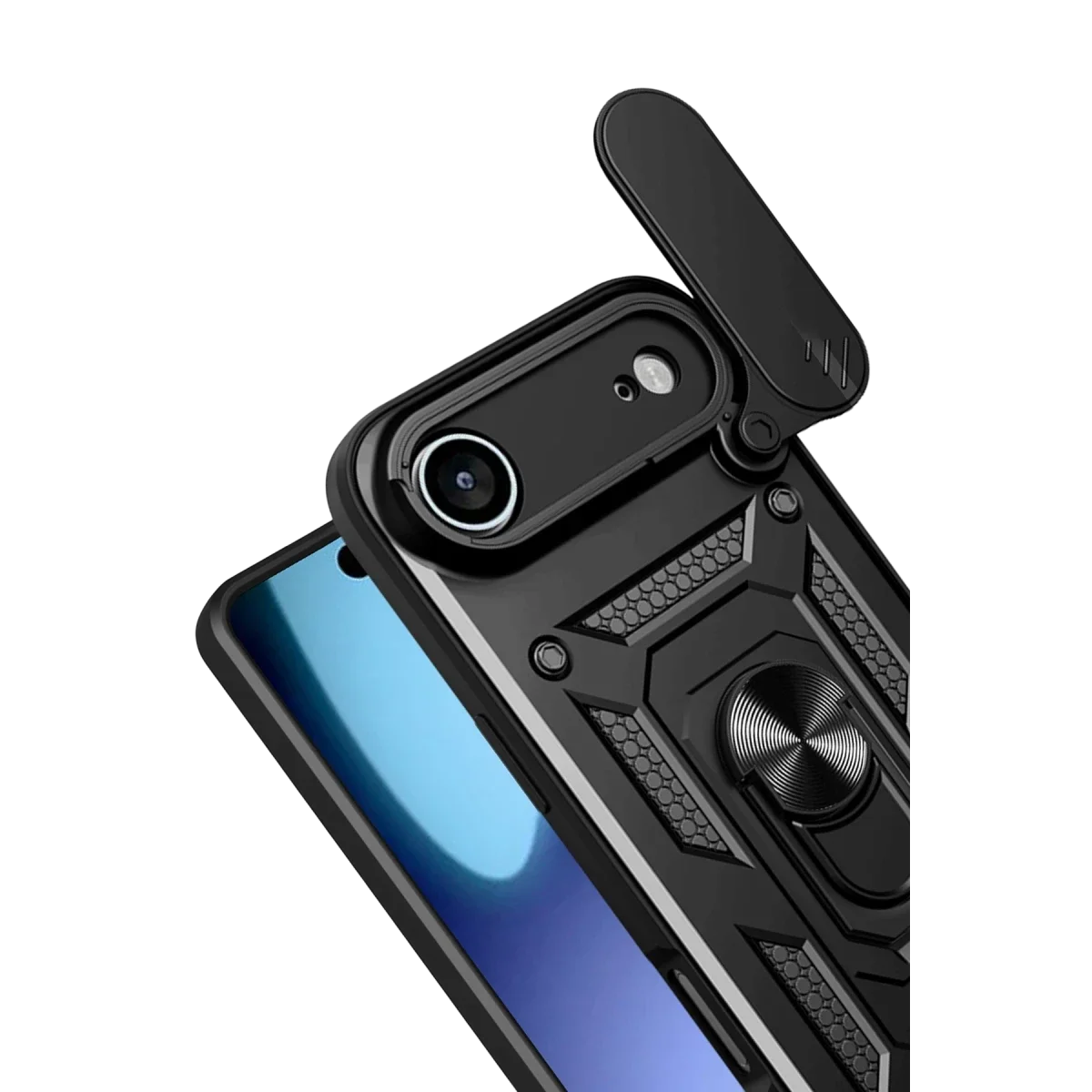 Apple iPhone 17 Air Pars Lens Yüzüklü Silikon - Siyah görsel 3