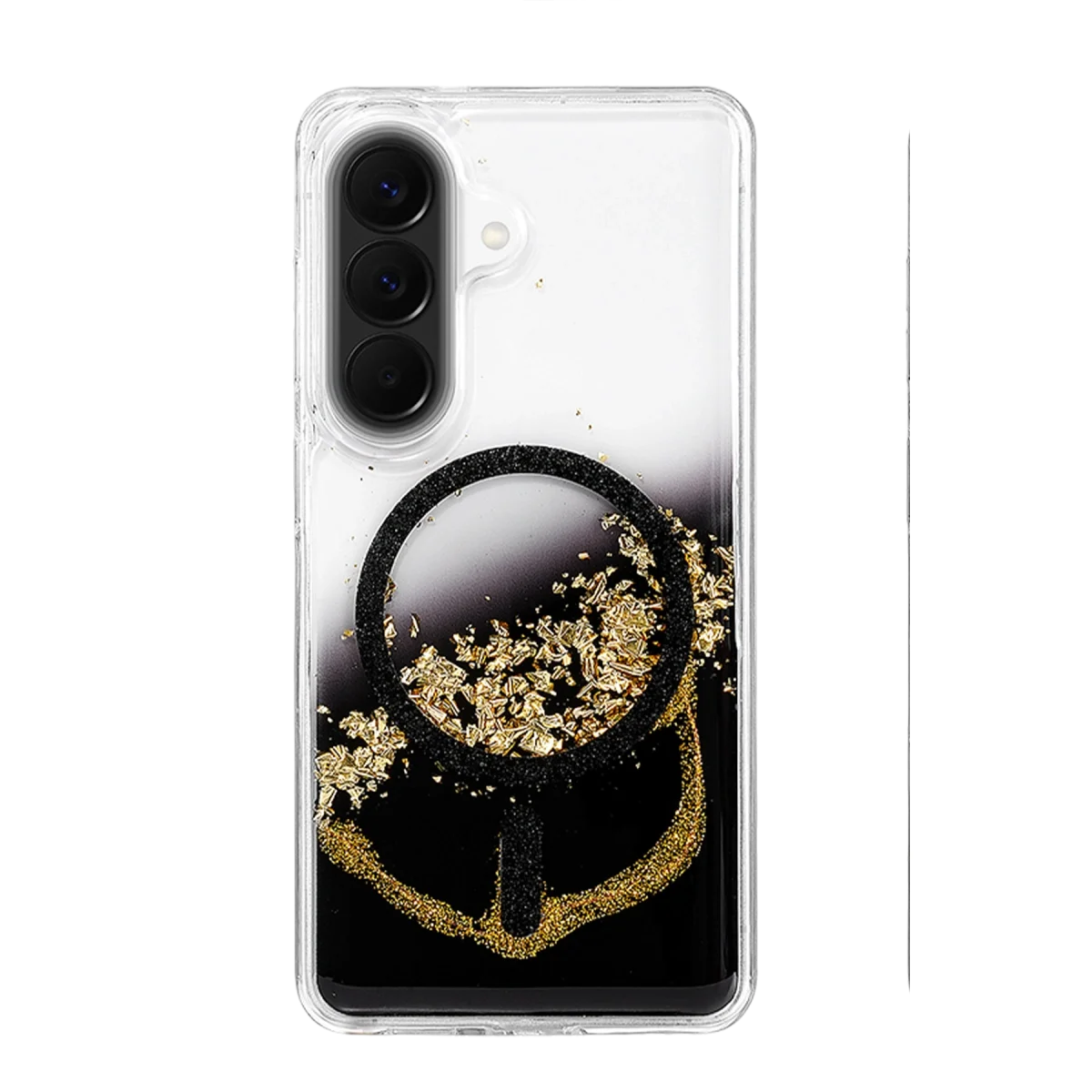 Onegif Samsung Galaxy A57 5g Lotus Simli Magsafe Kapak - Siyah görsel 3