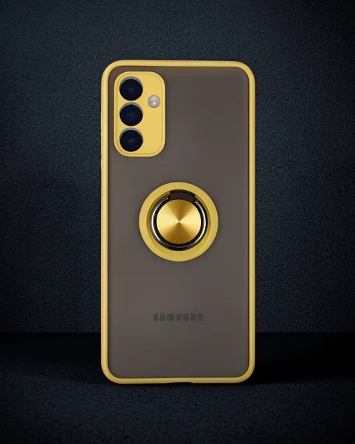 Samsung Galaxy A04s Kılıf Montreal Yüzüklü Silikon Kapak - Sarı