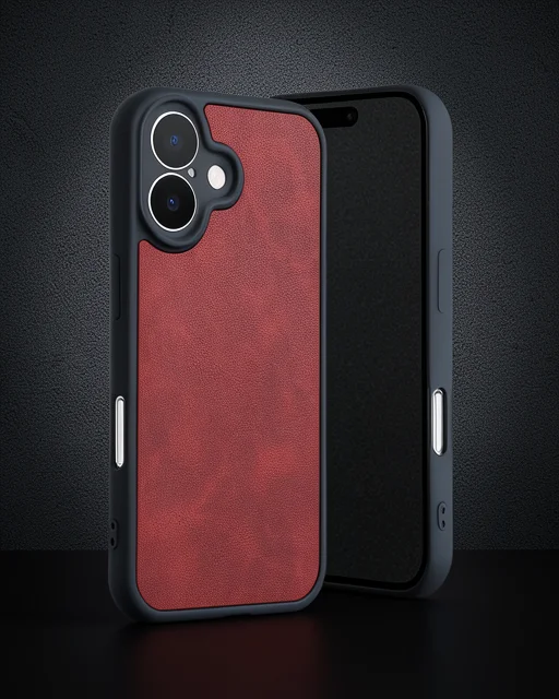 Apple İphone 16 Kılıf Aras Deri Kapak - Kırmızı