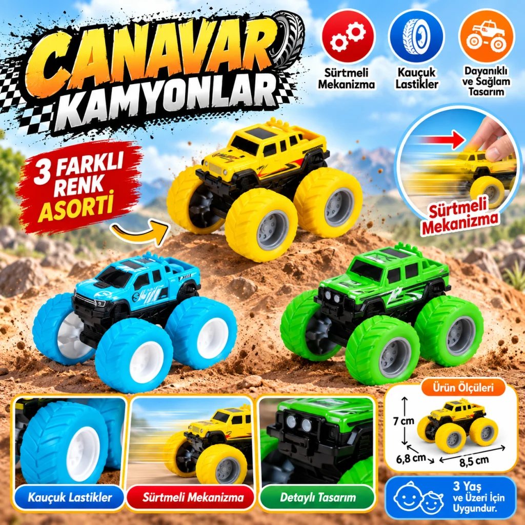 203761002 Monster Trucks 3-asst görsel 3