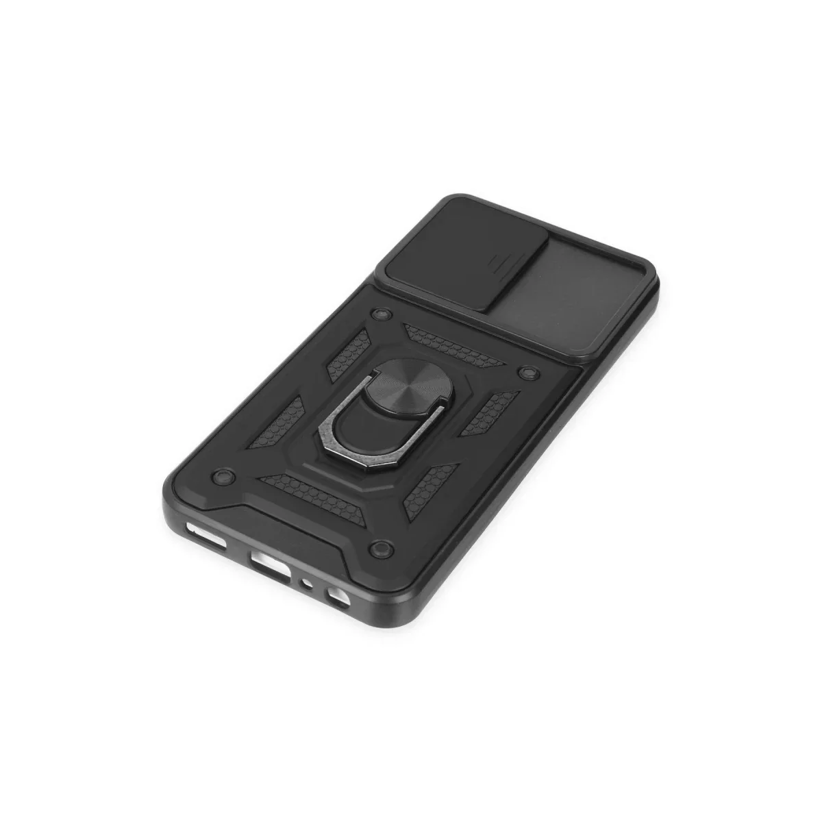 Samsung Galaxy A04S Kılıf Pars Lens Yüzüklü Silikon - Siyah görsel 4