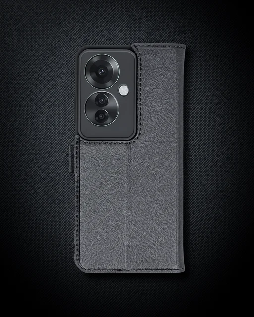 Oppo Reno 11f Kılıf Trend S Plus Kapaklı Kılıf - Siyah