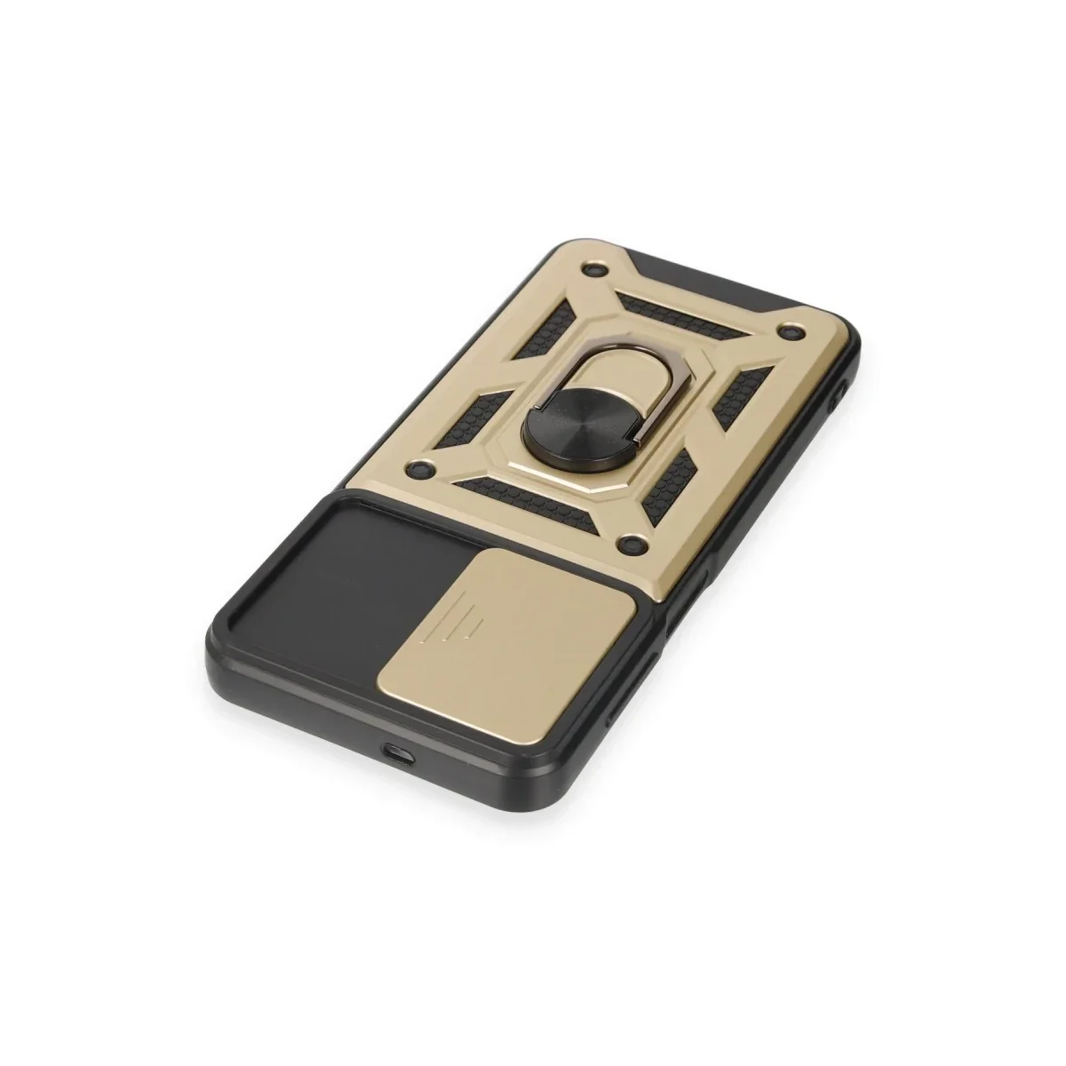 Samsung Galaxy M14 5G Kılıf Pars Lens Yüzüklü Silikon - Gold görsel 6