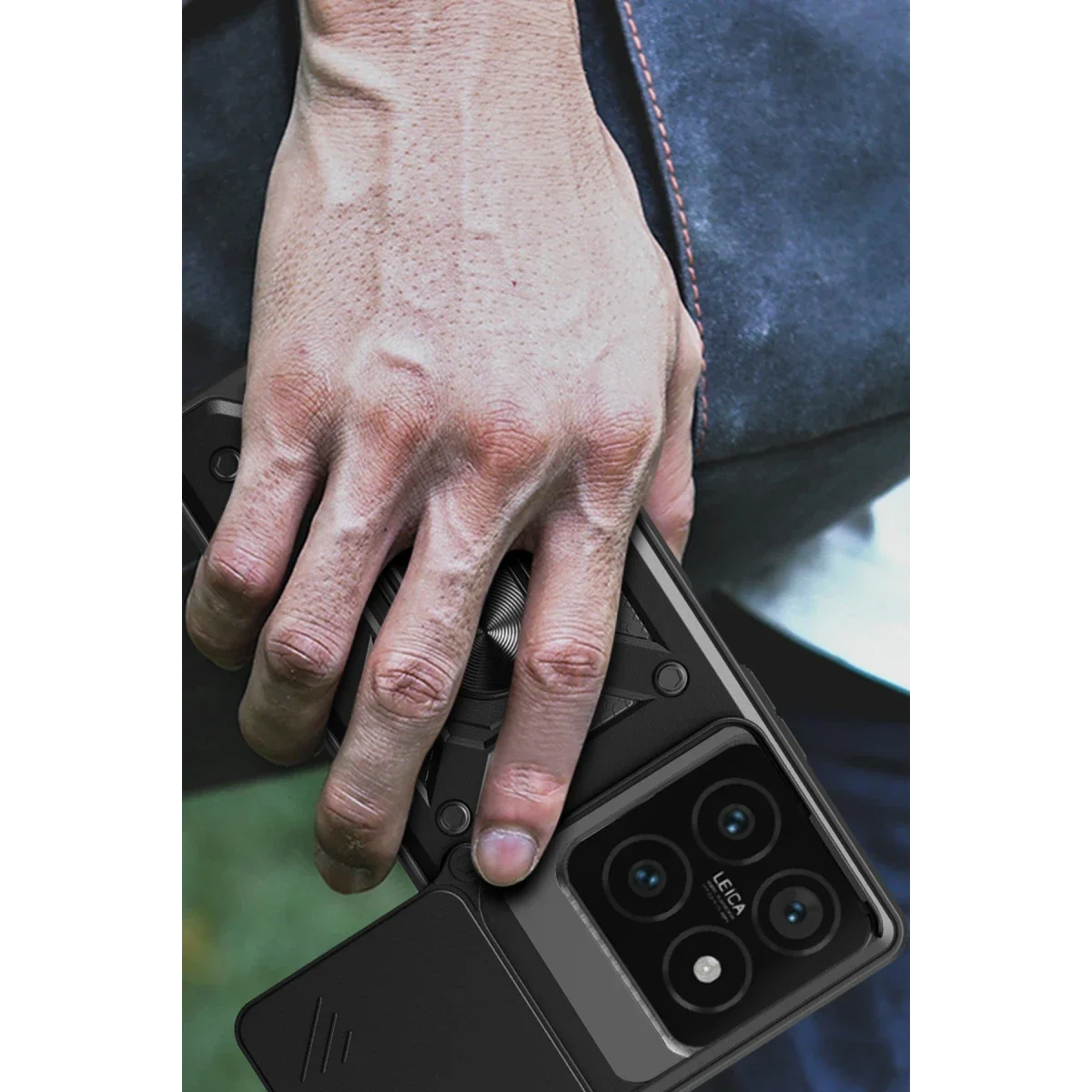 Xiaomi Mi 14T Pro Kılıf Pars Lens Yüzüklü Silikon - Yeşil görsel 3