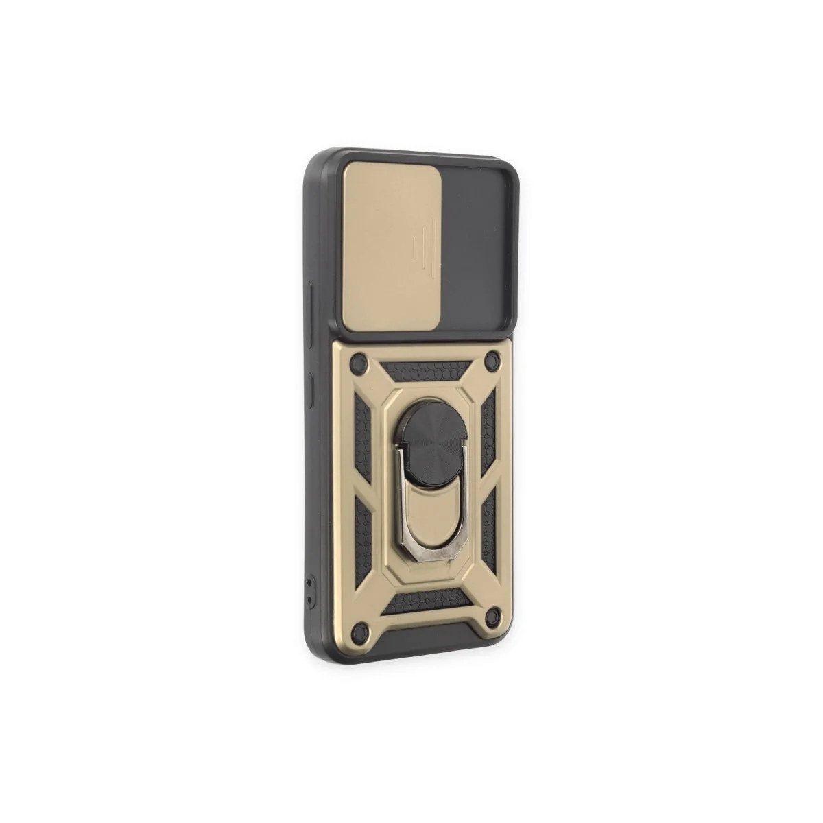 Samsung Galaxy S23 Kılıf Pars Lens Yüzüklü Silikon - Gold görsel 2
