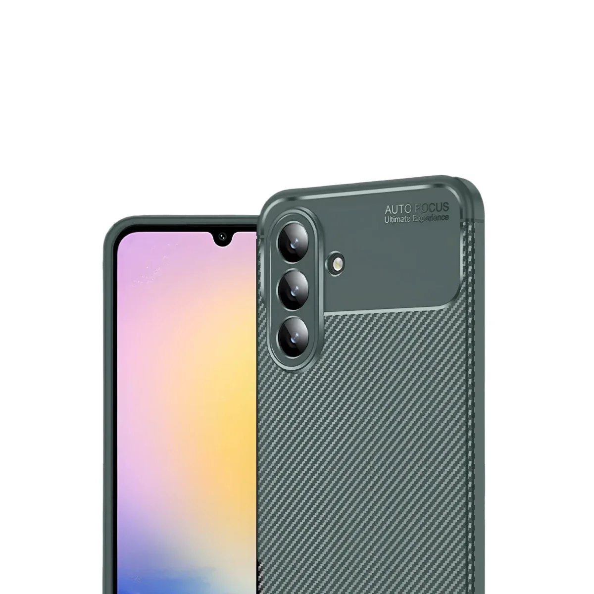 Samsung Galaxy S25 FE Auto Focus Karbon Kapak - Koyu Yeşil görsel 3