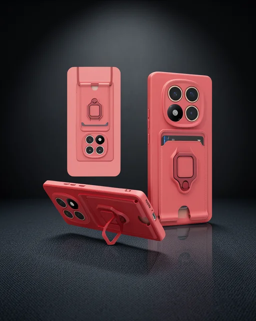Xiaomi Redmi Note 14 Pro Plus Kılıf Zuma Kartvizitli Yüzüklü Silikon - Pembe
