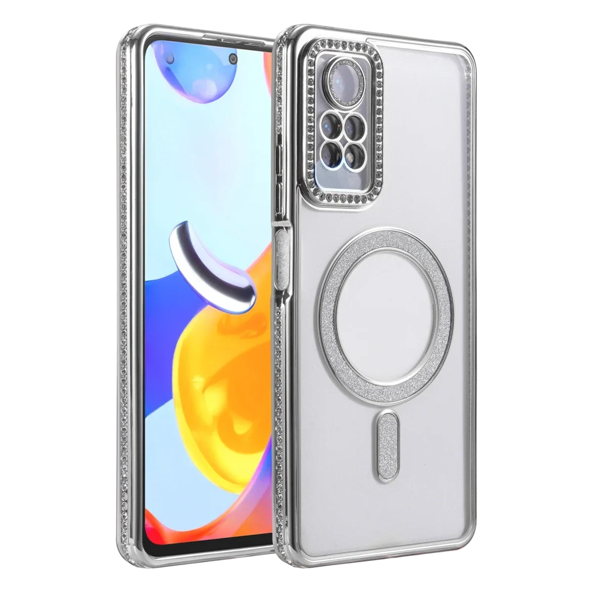 Xiaomi Redmi Note 12 Pro 4G Joke Simli Magneticsafe Kılıf - Gümüş