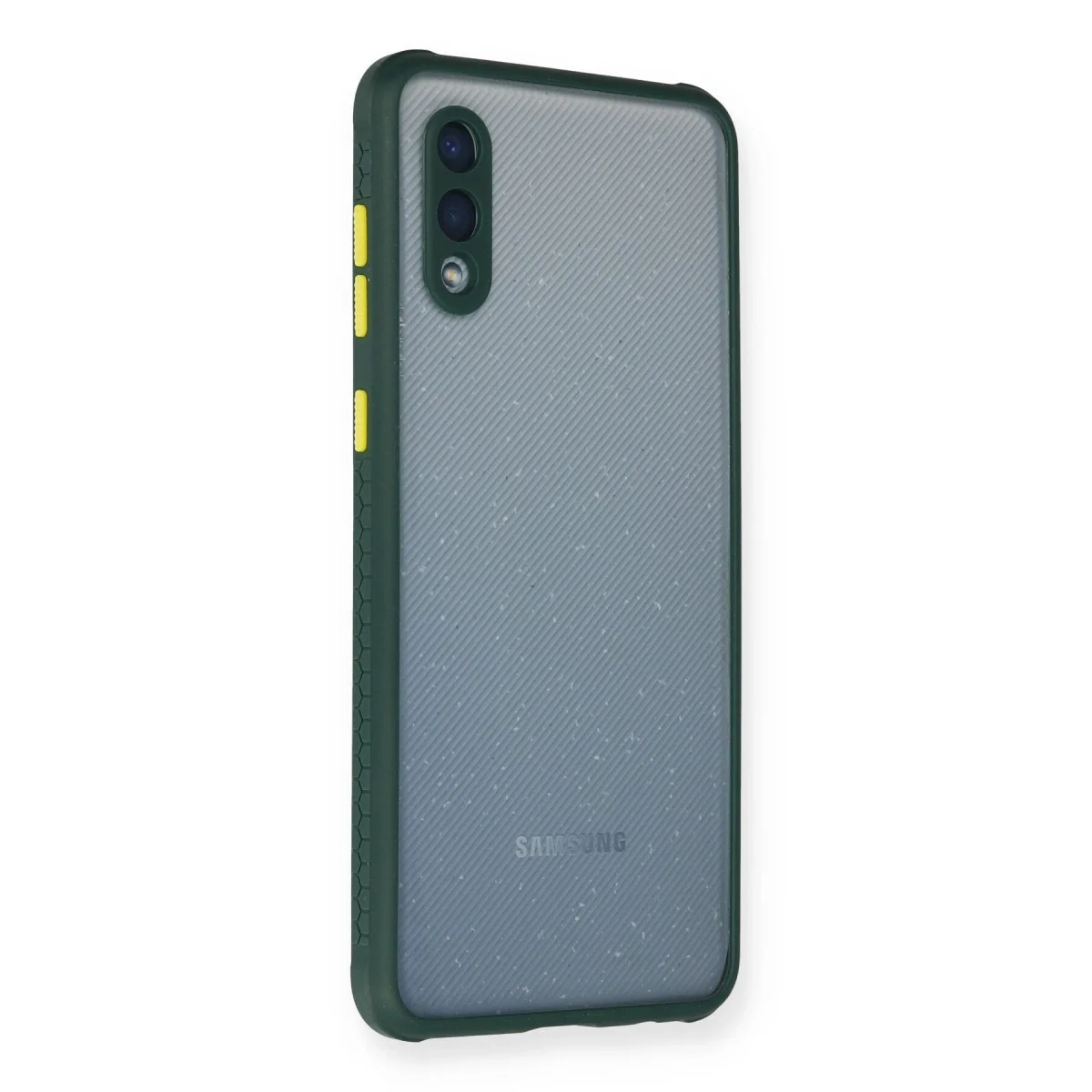 Samsung Galaxy A02 Kılıf Miami Şeffaf Silikon - Koyu Yeşil görsel 2