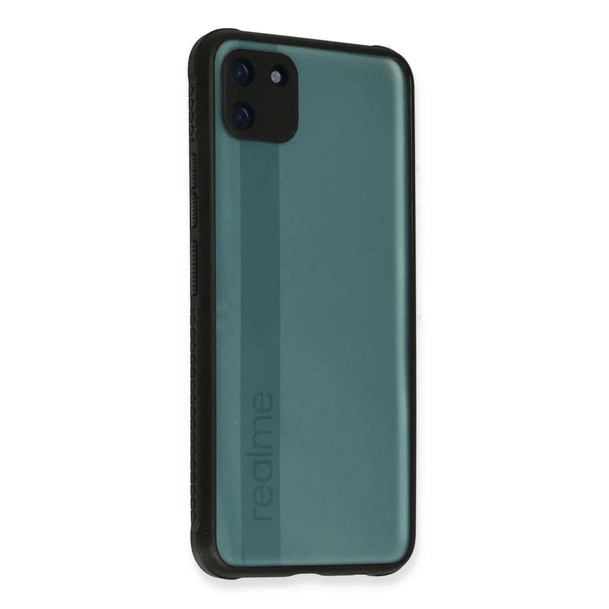 Realme C11 Kılıf Miami Şeffaf Silikon - Siyah
