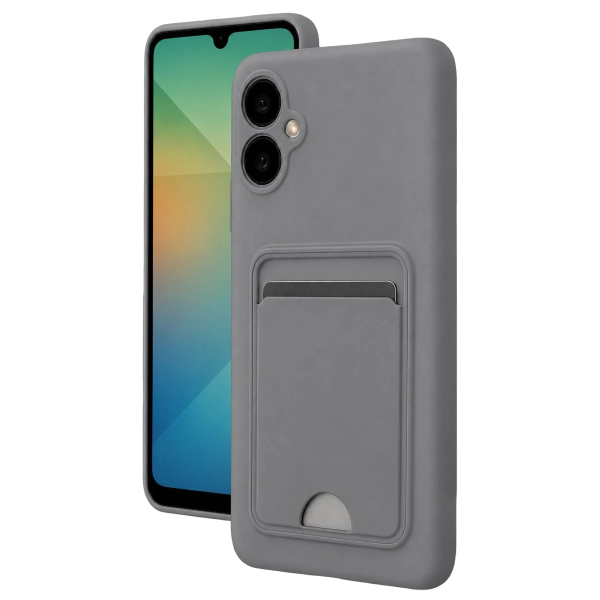 Samsung Galaxy A07 4g Kelvin Kartvizitli Silikon - Gri