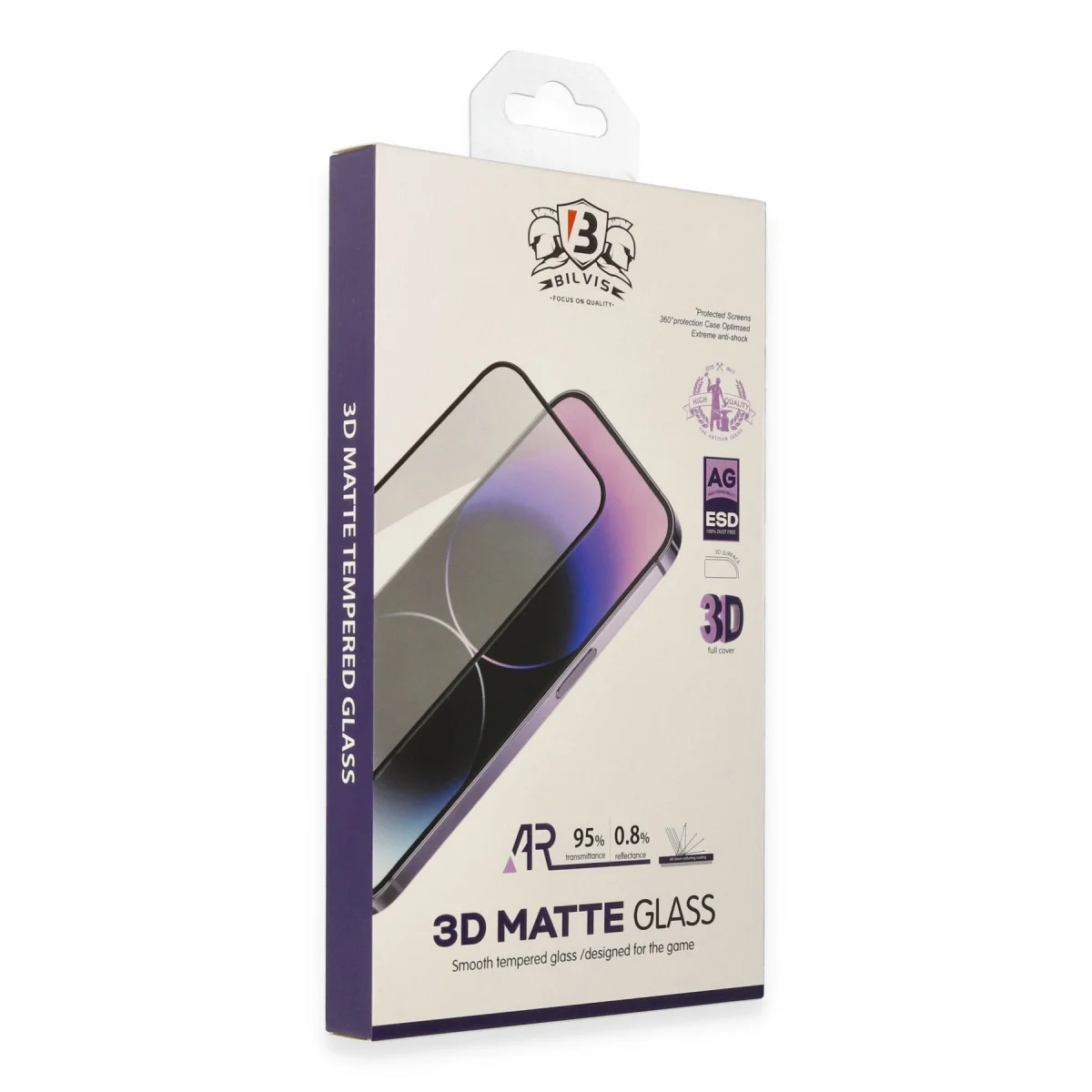 Apple İphone 13 Pro Max Bilvis 3d Mat Cam Ekran Koruyucu