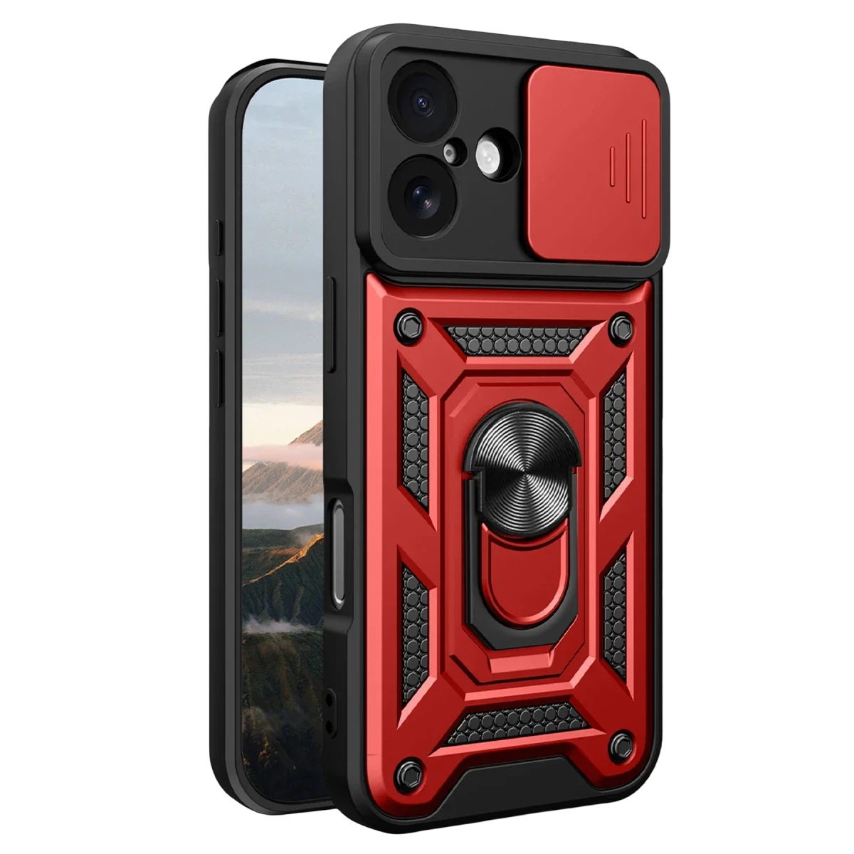 Apple iPhone 17 Pars Lens Yüzüklü Silikon - Kırmızı görsel 2