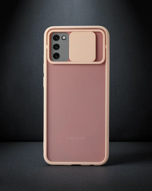 Samsung Galaxy A02s Kılıf Palm Buzlu Kamera Sürgülü Silikon - Pembe