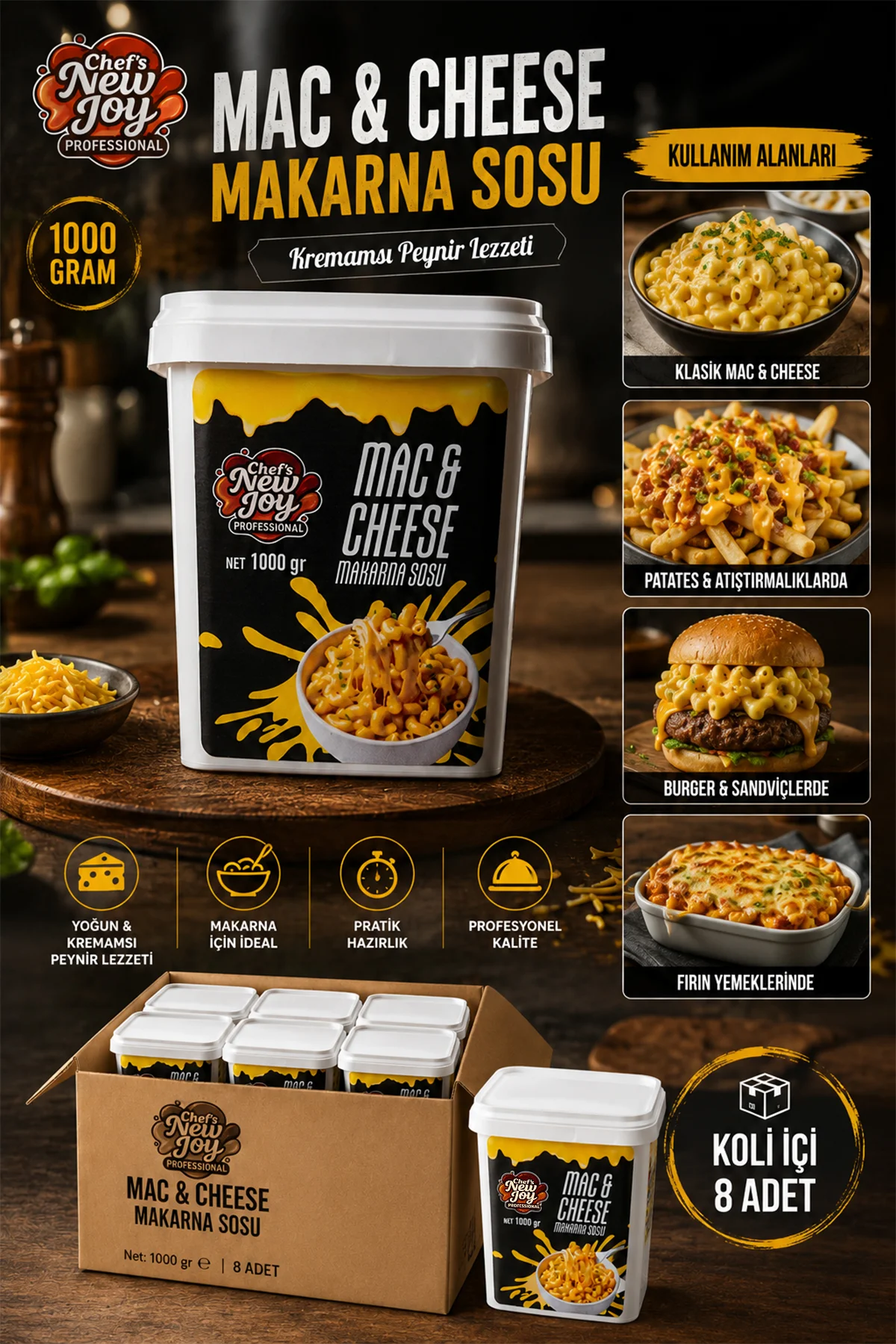 Mac Cheese Sos 1000 G X 8 Adet - 1 Koli (Koli Bazlı Avantaj Paketi) görsel 2