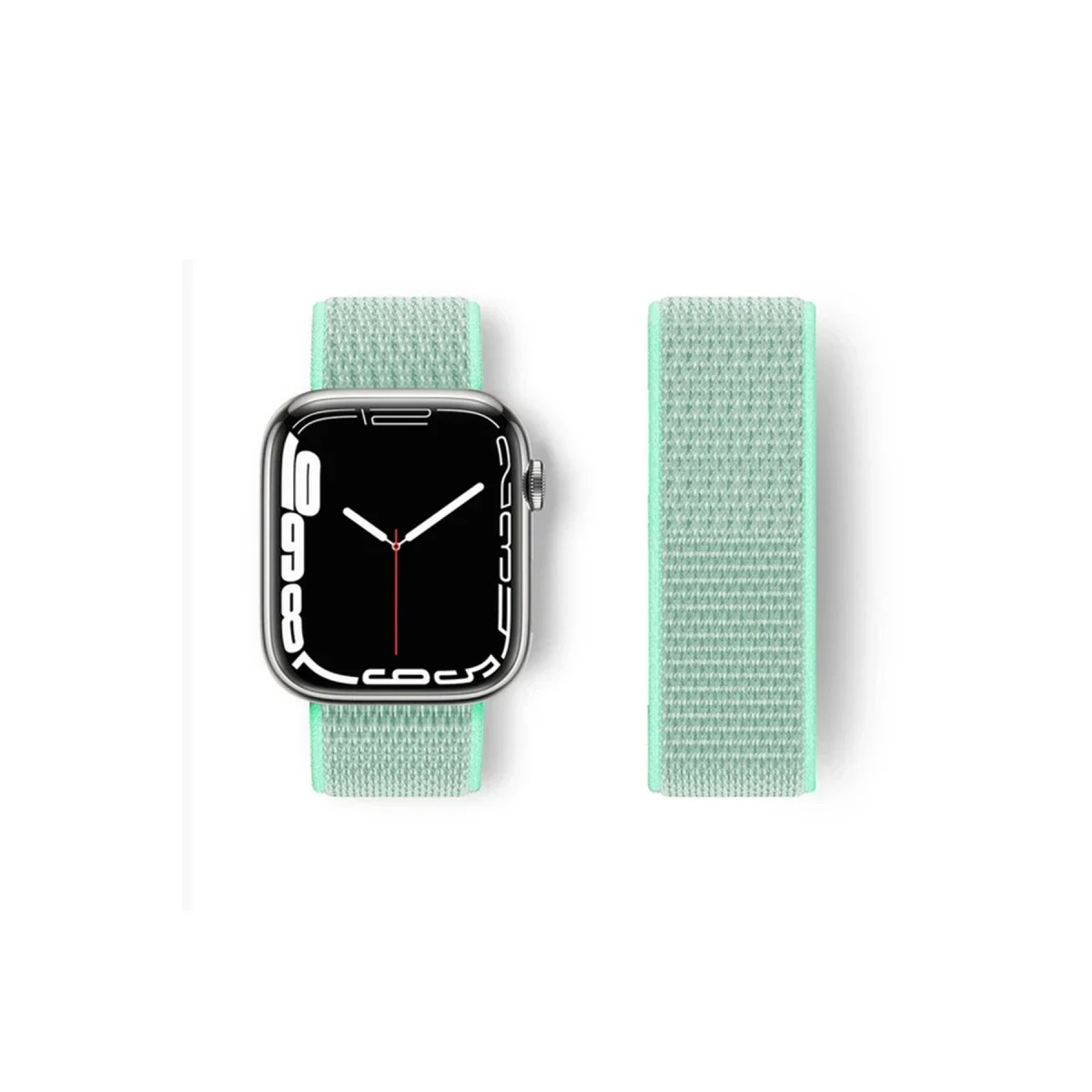 Apple Watch 42mm Hasırlı Cırtcırtlı Kordon - Turkuaz