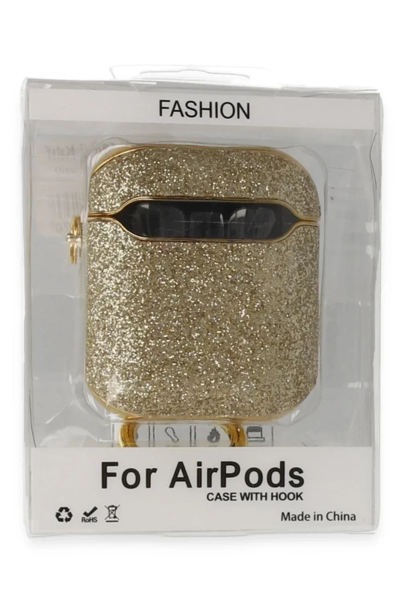 Apple Airpods 2 (2.nesil) Spell Simli Kılıf - Gold