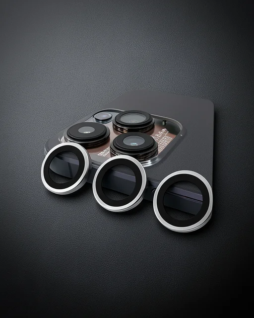 Apple İphone 15 Pro Max Raze Metal Kamera Lens - Gümüş
