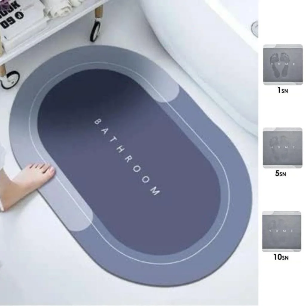 Sihirli Süper Su Emici Kaymaz Tabanlı Oval Paspas 40*60 cm görsel 3