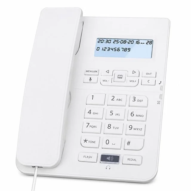 Karel TM-145 Kablolu Ekranlı Krem Masaüstü Telefon görsel 3