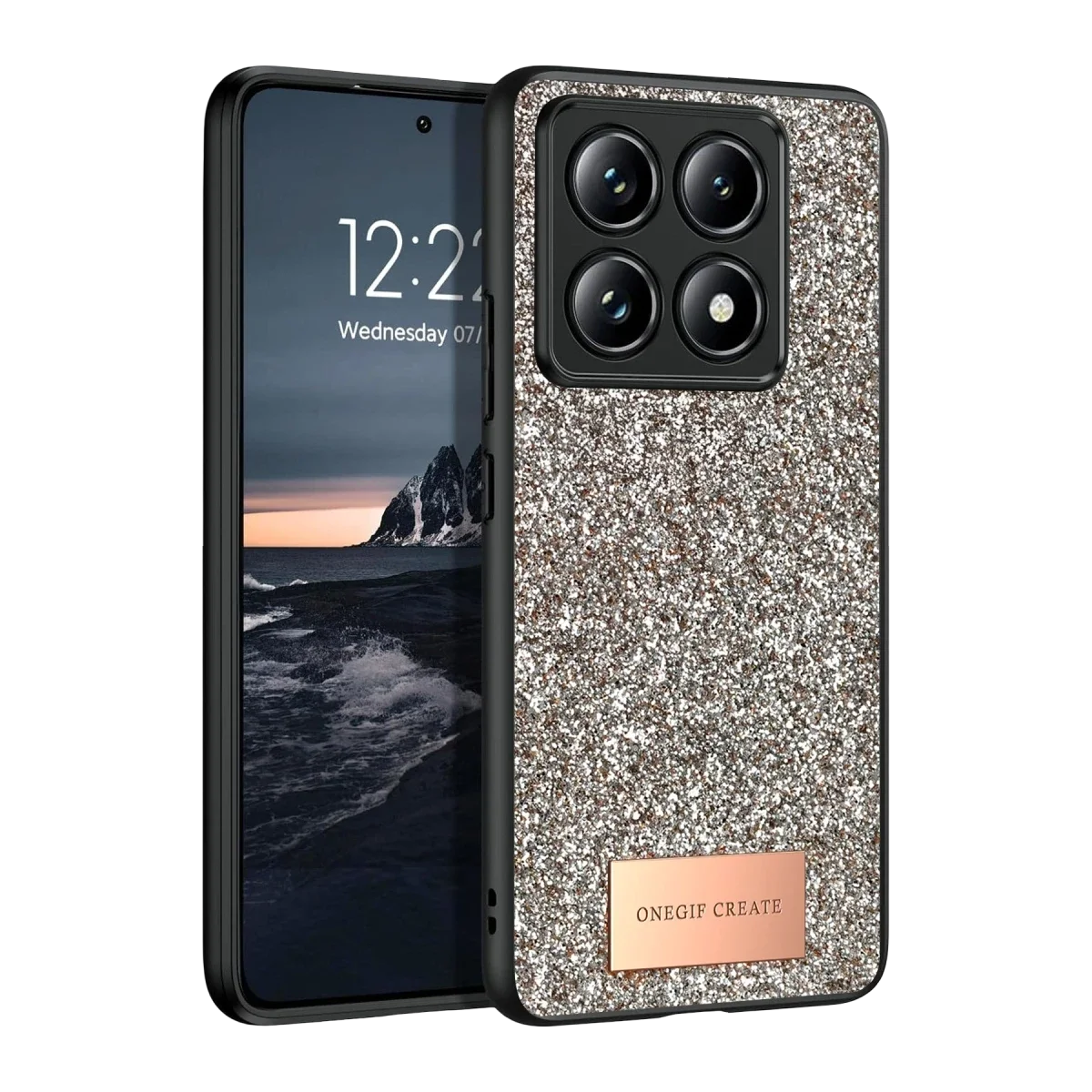 Onegif Xiaomi Mi 14T Pro Bright Simli Kapak - Gold
