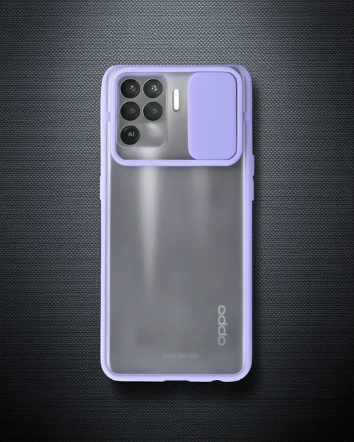 Oppo Reno 5 Lite Kılıf Palm Buzlu Kamera Sürgülü Silikon - Lila