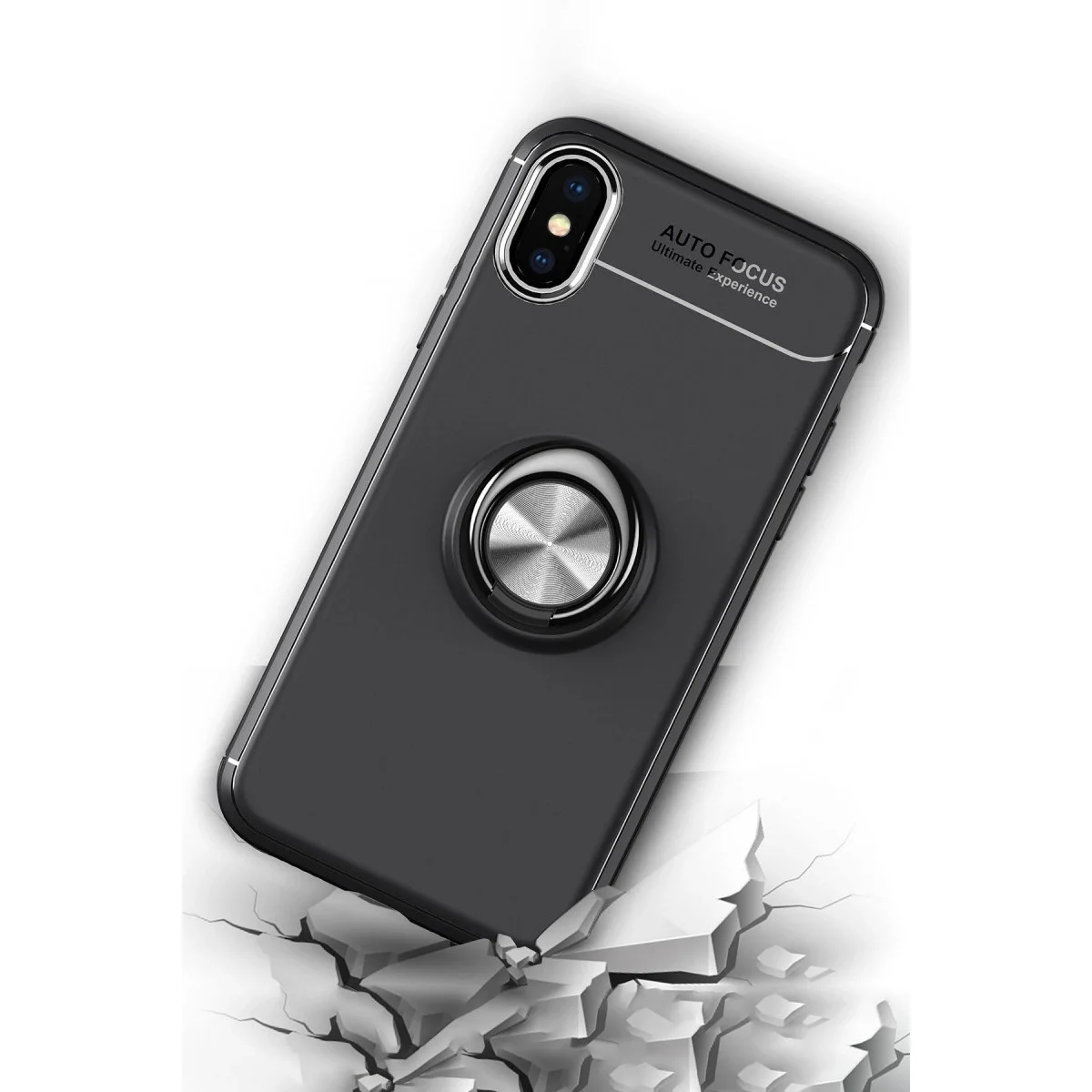 Apple İphone Xs Max Kılıf Range Yüzüklü Silikon - Siyah görsel 8