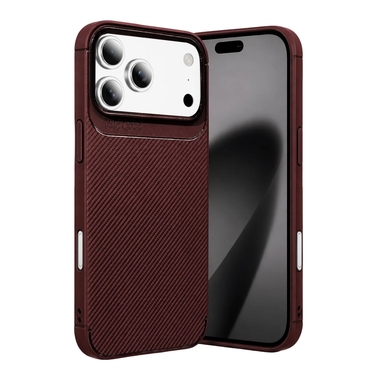 Apple iPhone 18 Pro Auto Focus Karbon Kapak - Bordo