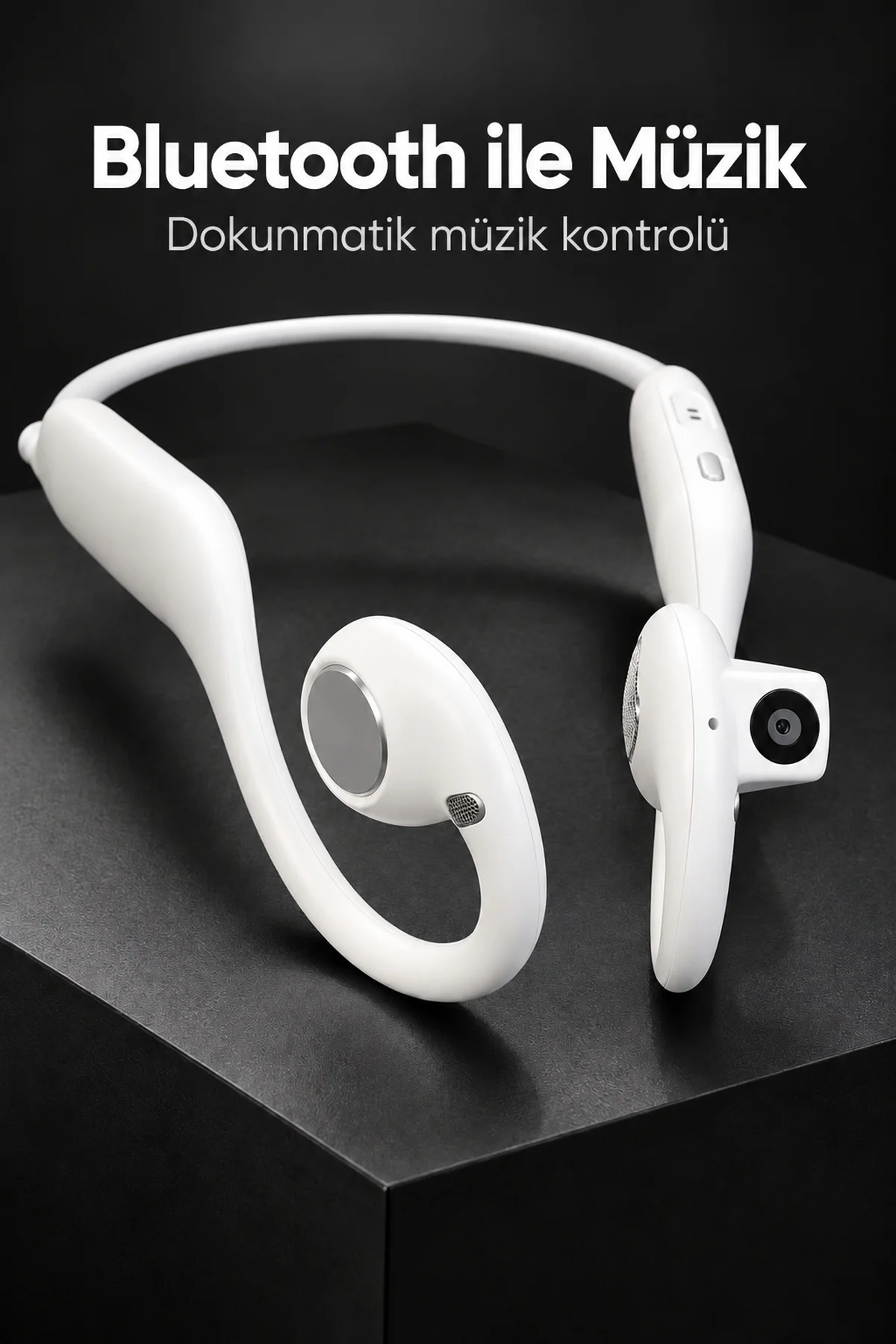 Manyetik Şarjlı Kablosuz Kulaklık Dokunmatik Müzik Kontrollü görsel 2
