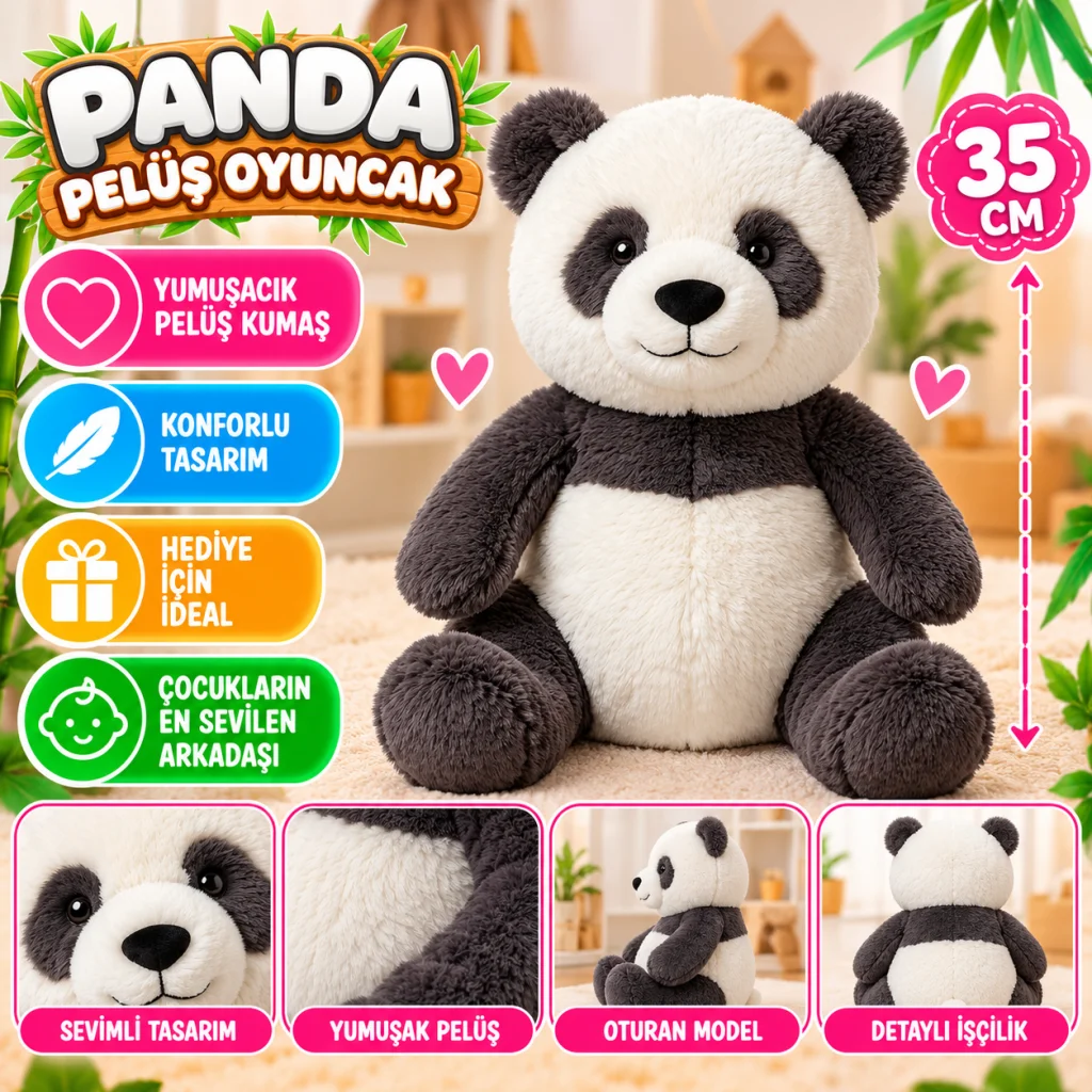 PL50228 35 Cm Panda Peluş Oyuncak