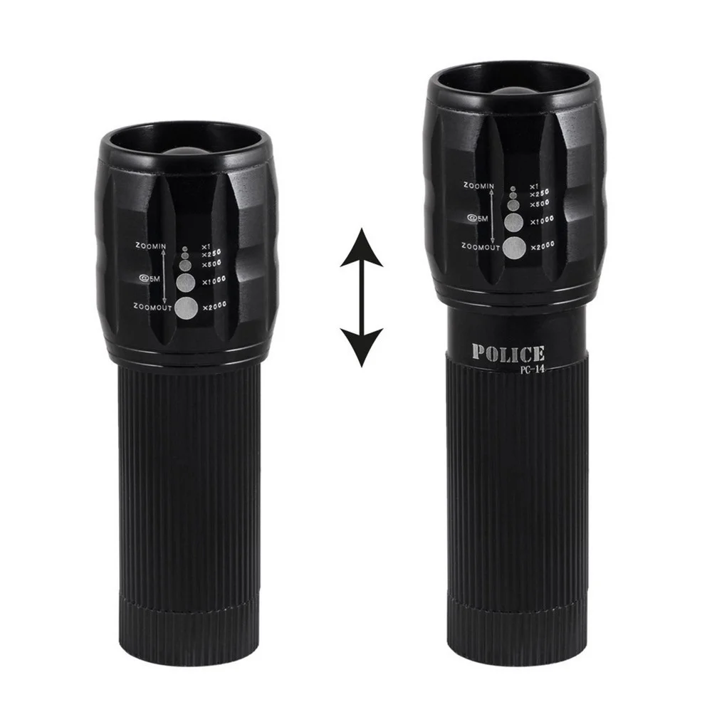 PC-14 Pilli Mini El Feneri Zoomlu Cep Tipi Güçlü LED görsel 4