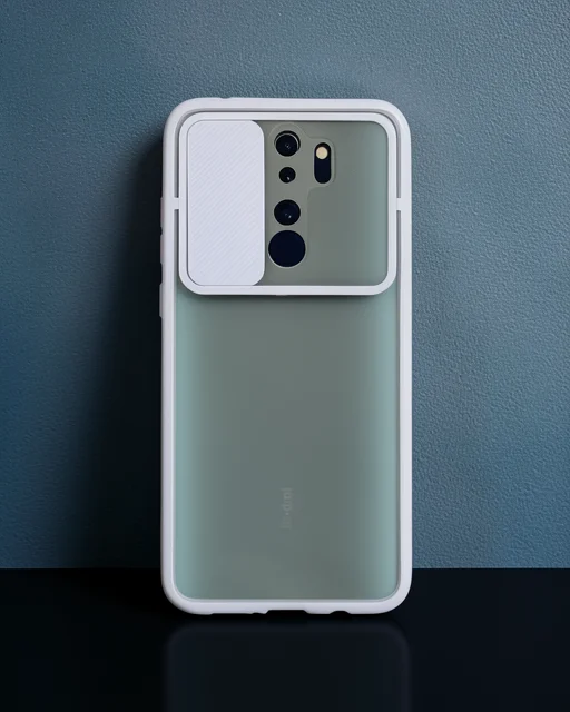 Xiaomi Redmi Note 8 Pro Kılıf Palm Buzlu Kamera Sürgülü Silikon - Lila