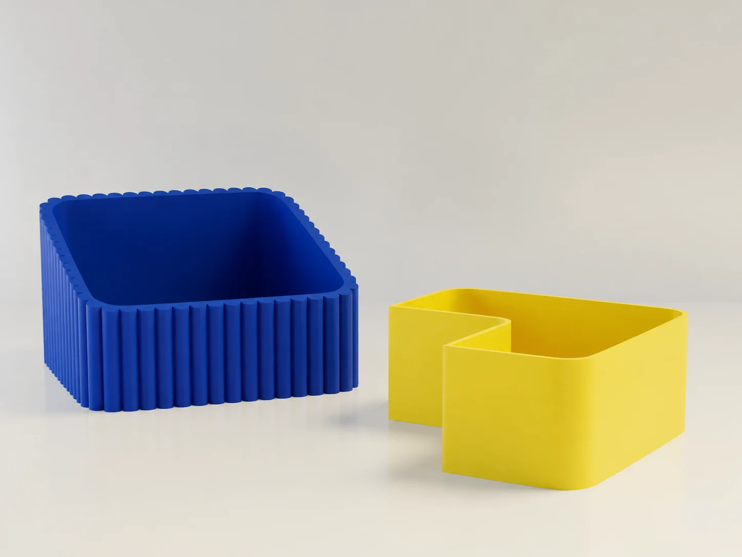 3D Baskı Fıstık Kasesi - Çift Hazneli Kabuk Ayırıcı Sunum Kasesi - Mavi Sarı görsel 2