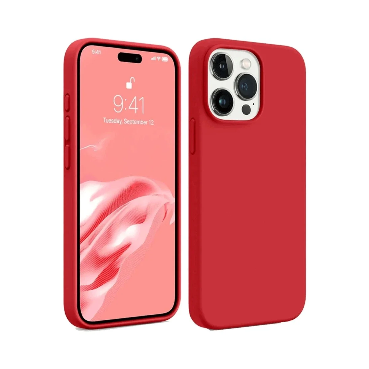 Apple İphone 15 Pro Kılıf First Silikon - Kırmızı