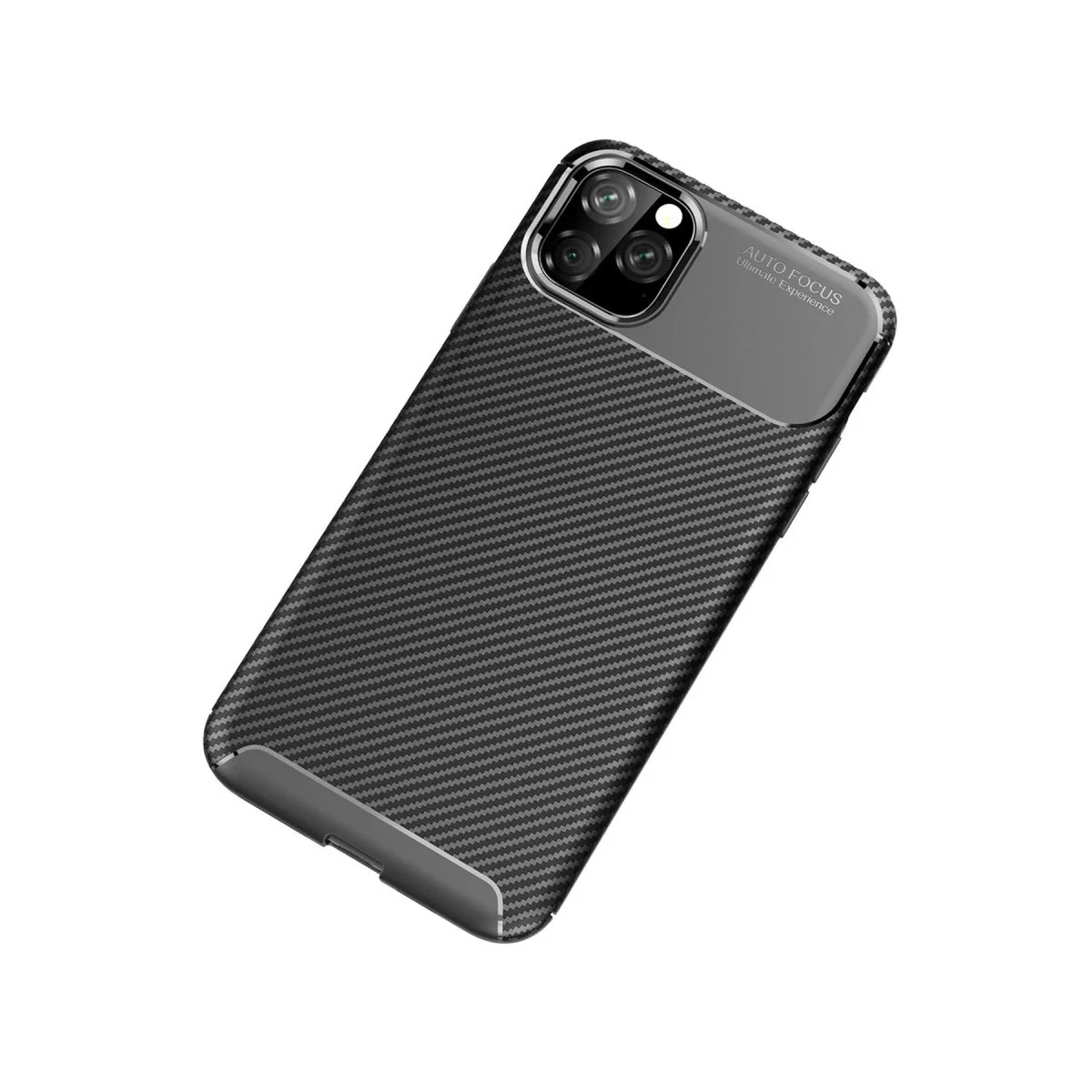 Apple İphone 11 Pro Max Kılıf Auto Focus Karbon Kapak - Siyah görsel 2