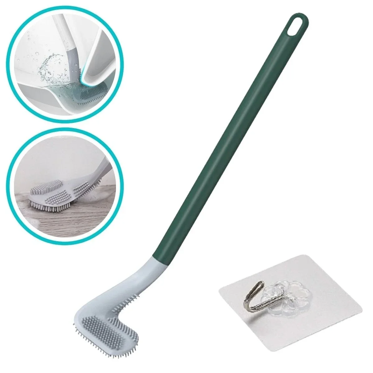 Golf Tasarımlı Silikon WC Klozet Mutfak Tezlik Fırçası Kanca Hediyeli
