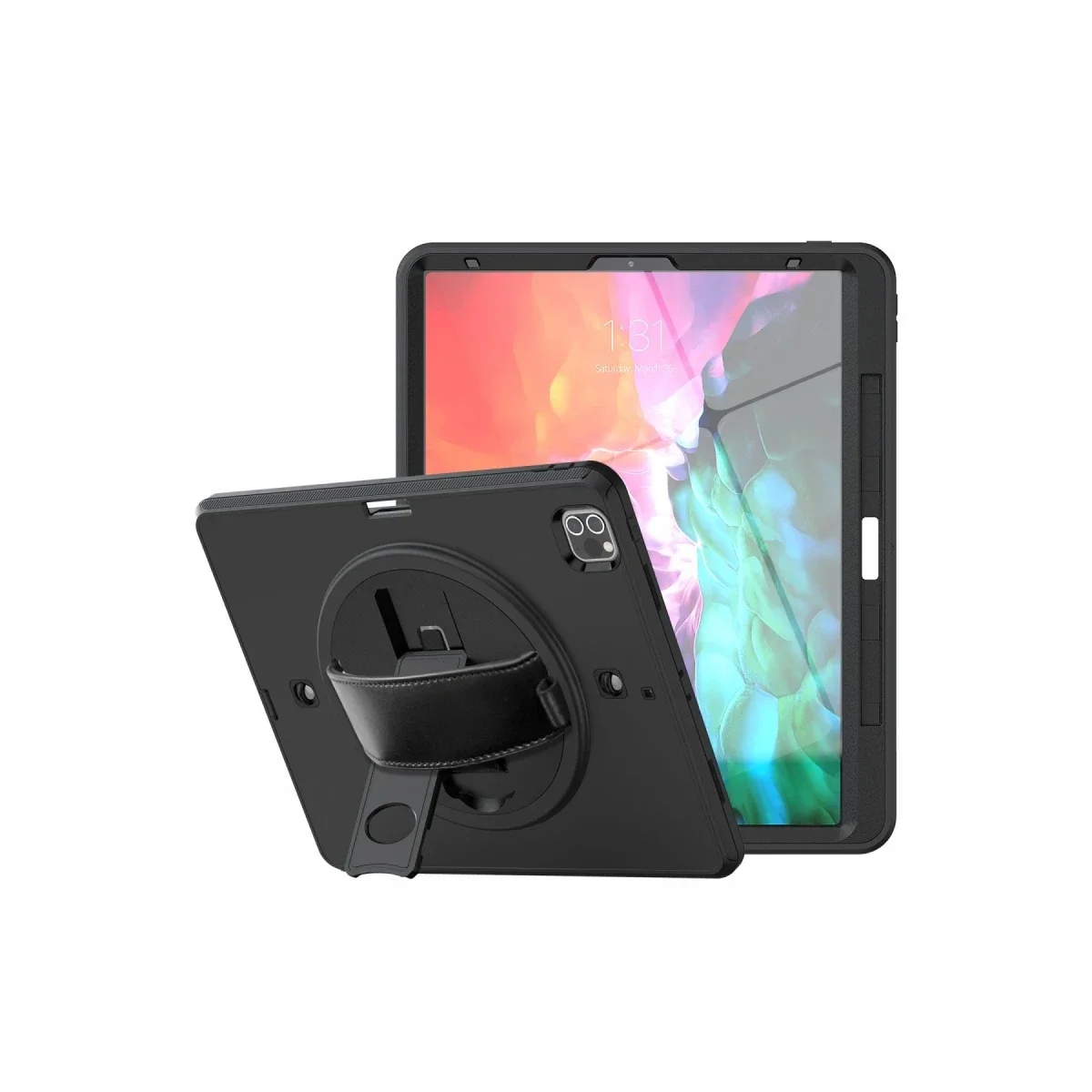 Apple iPad Pro 12.9 (2021) Kılıf Strap-C Otterbox Tablet Kapak - Siyah görsel 3