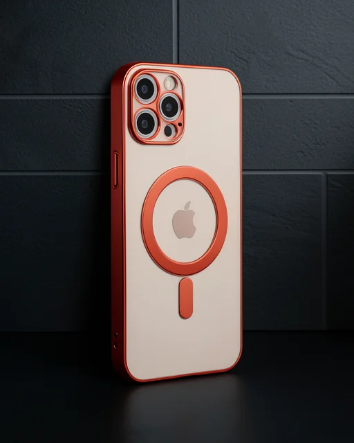 Apple İphone 12 Pro Kılıf Magneticsafe Lazer Silikon - Kırmızı