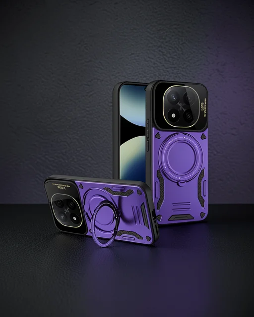 Xiaomi Redmi Note 14 Pro 5g Kılıf Joy Lens Standlı Kapak - Mor