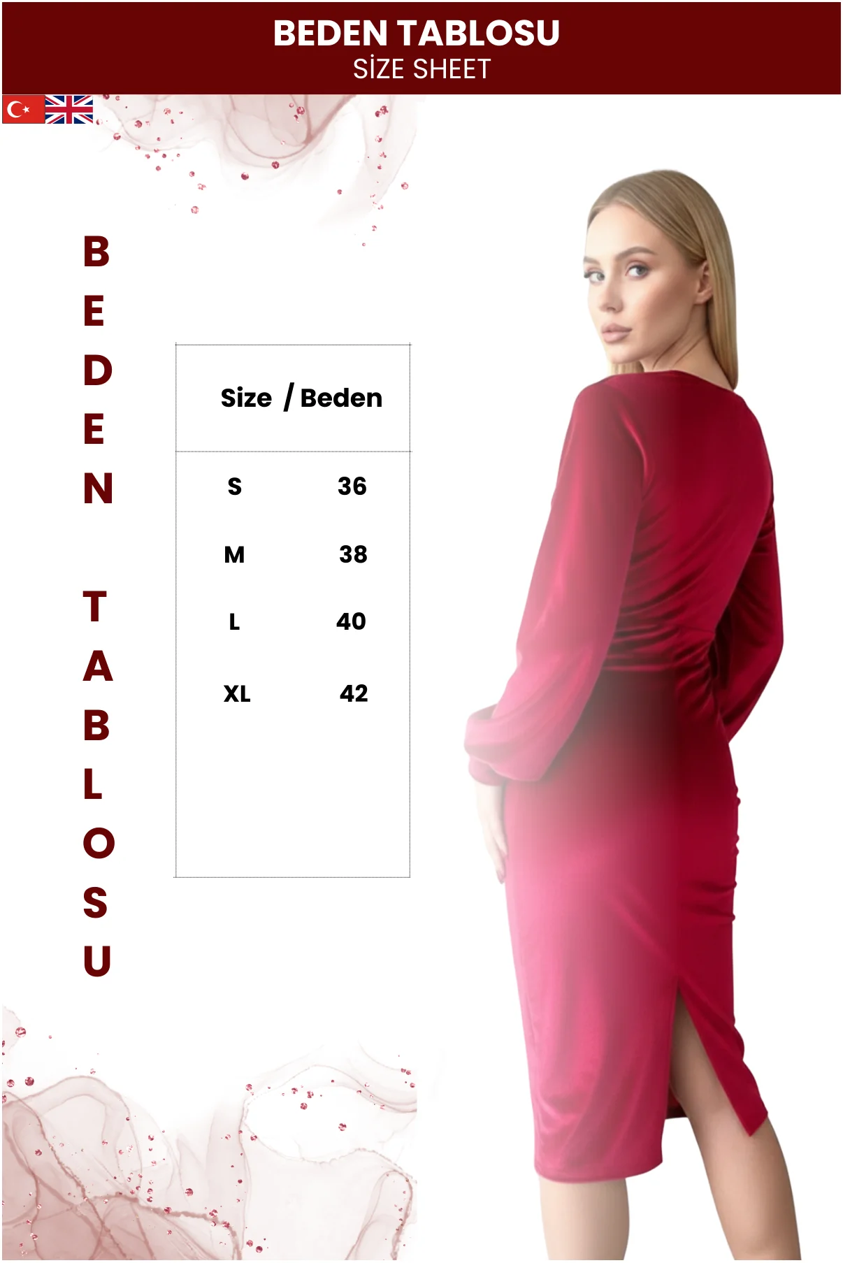 Kadın Uzun Kollu Midi Boy Elbise görsel 6