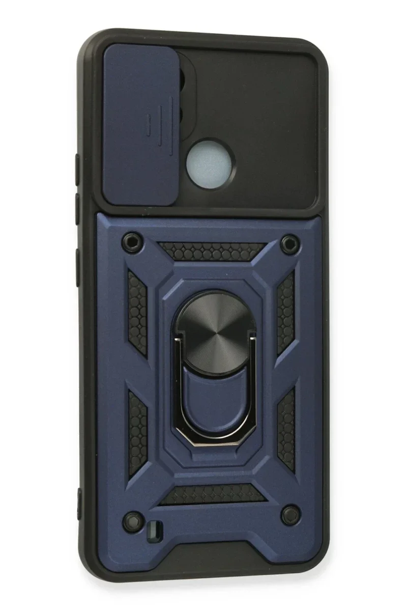 Realme C11 2021 Kılıf Pars Lens Yüzüklü Silikon - Lacivert görsel 2