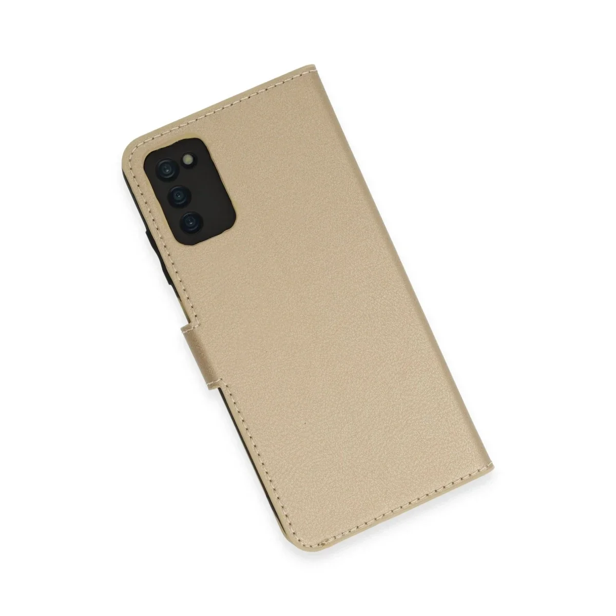 Samsung Galaxy A03S Kılıf Trend S Plus Kapaklı Kılıf - Gold görsel 4