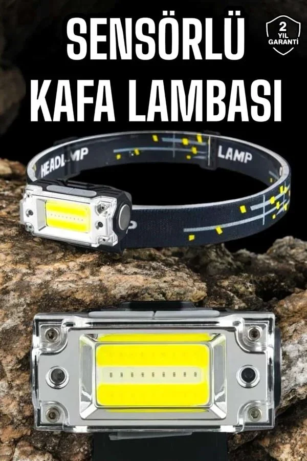 Kafa Lambası Kamp Feneri Balıkçı Feneri Başlıklı Suya Dayanıklı görsel 2